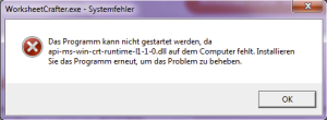 Fehlermeldung dass api-ms-win fehlt